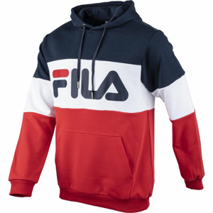 Fila NIGHT Blocked Hoody Pánská mikina, červená, velikost M