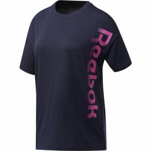 Reebok TE GRAPHIC TEE MYT Dámské triko, Tmavě modrá,Růžová, velikost