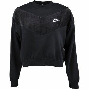 Nike NSW HRTG CREW VELOUR W Černá S - Dámská mikina