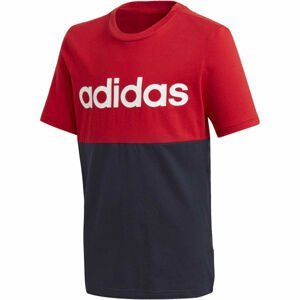 adidas YB LINEAR COLORBLOCK TEE Juniorské triko, Černá,Červená,Bílá, velikost 116