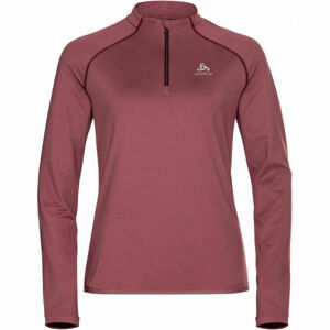 Odlo MIDLAYER 1/2 ZIP CARVE LIGHT Dámská funkční mikina, vínová, velikost S