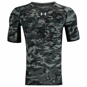 Under Armour ARMOUR HG PRINT SS černá M - Pánské kompresní triko