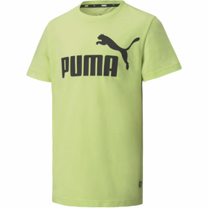 Puma ESS LOGO TEE B Chlapecké triko, Světle zelená,Černá, velikost