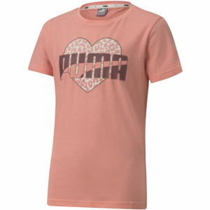 Puma ALPHA TEE G růžová 164 - Dívčí volnočasové triko