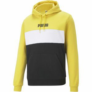 Puma PUMA BLOCK HOODIE Pánská mikina, černá, velikost M