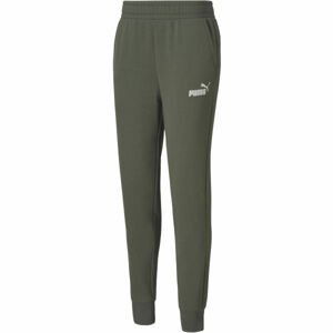 Puma ESS LOGO PANTS FL Pánské sportovní tepláky, khaki, velikost S