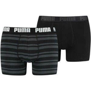 Puma HERITAGE STRIPE BOXER 2P Pánské boxerky, černá, veľkosť S