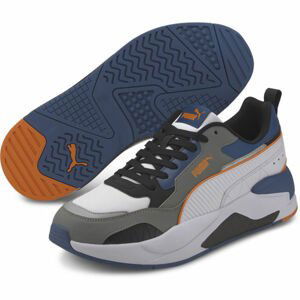 Puma X-RAY 2 SQUARE PACK Pánské volnočasové boty, Bílá,Šedá,Oranžová,Modrá, velikost 8