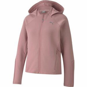 Puma EVOSTRIP FULL ZIP-HOODIE Dámská mikina, růžová, velikost XS