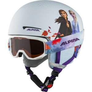 Alpina Sports ZUPO DISNEY SET Dětská lyžařská helma a brýle, bílá, veľkosť (51 - 55)