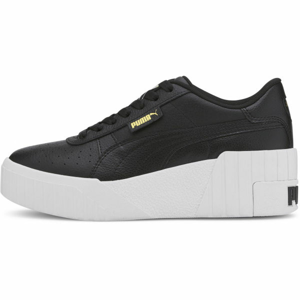 Puma CALI WEDGE Dámské volnočasové tenisky, Černá,Zlatá,Bílá, velikost 5