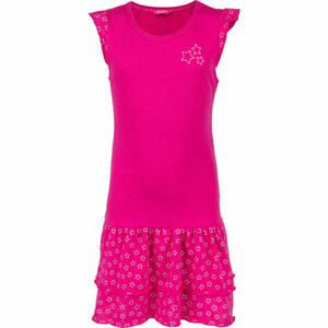 Lewro TOSCA Dívčí šaty s volány, růžová, veľkosť 128-134
