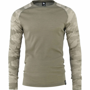 Bula CAMO MERINO Pánské triko, khaki, veľkosť L