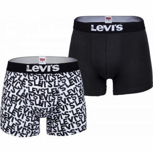 Levi's MEN SCRIBBLE LOGO BOXER BRIEF 2P Pánské boxerky, bílá, veľkosť S