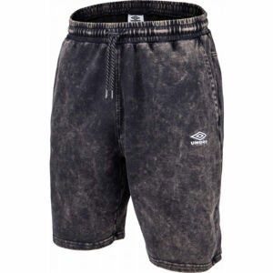 Umbro WASHED KNEE LENGTH SHORT Pánské kraťasy, Černá,Tmavě šedá,Bílá, velikost