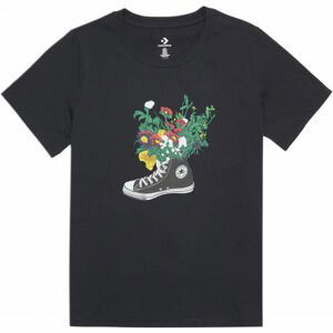 Converse FLOWERS ARE BLOOMING TEE Dámské tričko, černá, velikost S