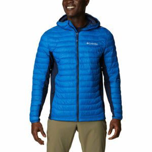 Columbia POWDER PASS HOODED JACKET Modrá M - Pánská hybridní bunda