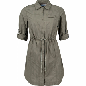 Columbia SILVER RIDGE NOVELTY DRE Dámské košilové šaty, khaki, veľkosť XL