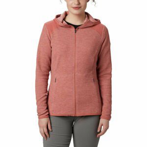 Columbia COGGIN PEAK FZ HOODED FL Dámská flísová bunda, lososová, velikost S