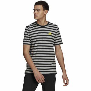 adidas STRIPY SJ TEE Pánské tričko, černá, velikost M