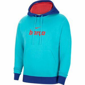 Nike FCB M NSW CLUB HOODIE PO BB Pánská mikina, Tyrkysová,Tmavě modrá,Červená, velikost