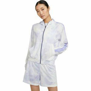 Nike NSW ICN CLSH JKT MESH AOP W Dámská bunda, Bílá,Fialová, velikost M