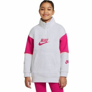 Nike NSW FLC CB HZ PO G Dívčí mikina, bílá, velikost S
