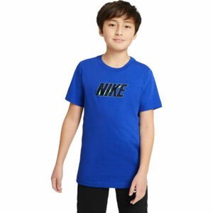 Nike NSW TEE NIKE SWOOSH GLOW B Chlapecké tričko, Modrá,Černá, velikost S