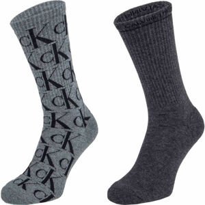 Calvin Klein MENS 2PK CREW CK JEANS  MONOGRAM JOHN  UNI - Pánské ponožky