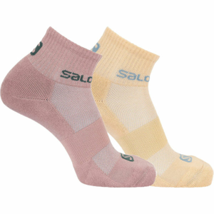 Salomon SOCKS EVASION 2-PACK Ponožky, Lososová,Žlutá,Černá, velikost S