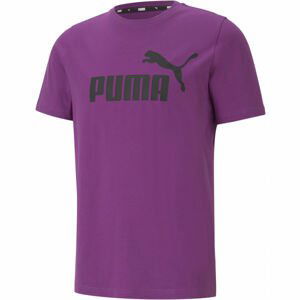 Puma ESS LOGO TEE Pánské triko, Fialová,Černá, velikost