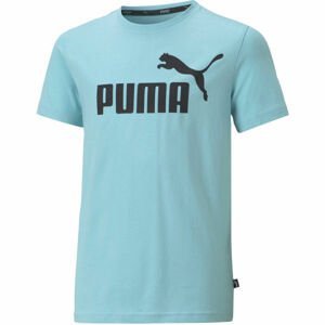 Puma ESS LOGO TEE B Chlapecké triko, Světle modrá,Černá, velikost