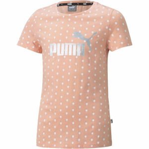 Puma ESS + DOTTED TEE G Dívčí triko, Růžová,Bílá,Stříbrná, velikost