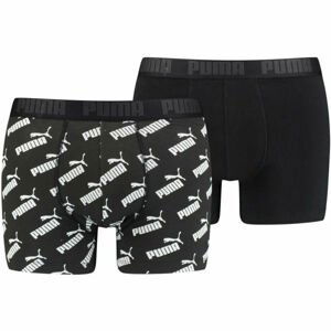 Puma MEN AOP BOXER 2P Pánské boxerky, Černá,Bílá, velikost