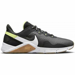 Nike LEGEND ESSENTIAL 2 Pánská tréninková obuv, Černá,Bílá,Světle zelená, velikost 10.5