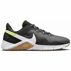 Nike LEGEND ESSENTIAL 2 Pánská tréninková obuv, Černá,Bílá,Světle zelená, velikost 12
