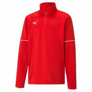 Puma TEAMGOAL 1 4 ZIP TOP CORE JR Chlapecká mikina, červená, velikost 128