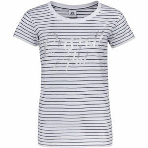 Russell Athletic SL STRIPED S/S TEE Dámské tričko, Bílá,Černá,Stříbrná, velikost