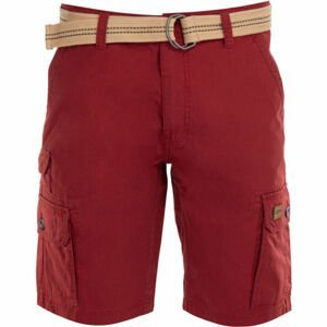 ALPINE PRO ARDEH Pánské šortky, Červená,Béžová, velikost