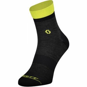 Scott TRAIL QUARTER Kompresní cyklo ponožky, Černá,Žlutá, velikost 36-38