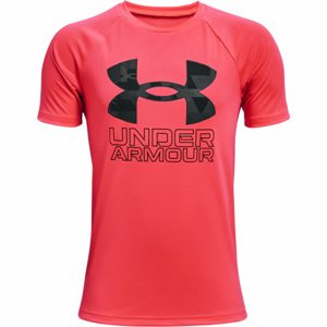 Under Armour TECH HYBRID PRT FILL Chlapecké triko, Červená,Černá, velikost