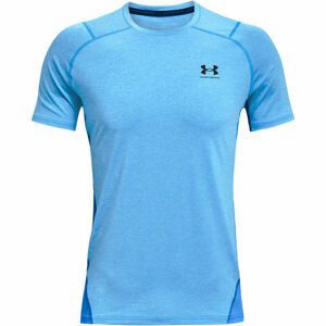 Under Armour HG ARMOUR FITTED SS Pánské triko s krátkým rukávem, Modrá, velikost LG