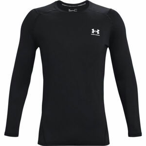 Under Armour HG ARMOUR FITTED LS Pánské triko s dlouhým rukávem, Černá,Bílá, velikost M