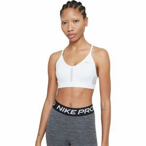 Nike DF INDY V-NECK BRA W Dámská sportovní podprsenka, bílá, velikost L