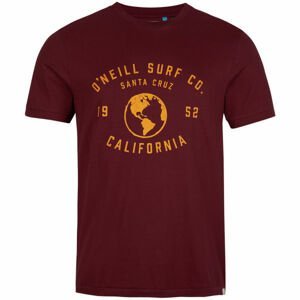 O'Neill LM WORLD T-SHIRT Pánské tričko, Vínová,Žlutá, velikost