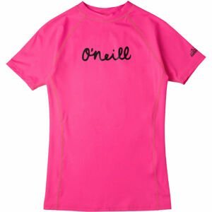 O'Neill PG ONEILL SS SKINS Dívčí tričko do vody, růžová, velikost 12