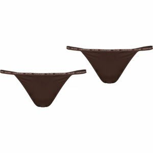 Calvin Klein THONG 2PK Dámské kalhotky, hnědá, velikost XS