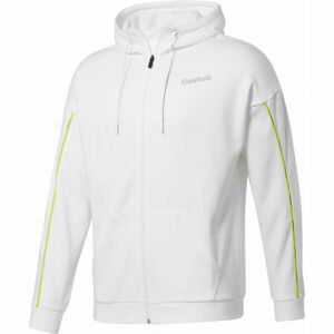 Reebok TRAINING ESSENTIALS PIPING FZ HOODIE Pánská mikina, bílá, velikost M