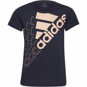 adidas LOGO T1 Dívčí tričko, Tmavě modrá,Růžová, velikost 152