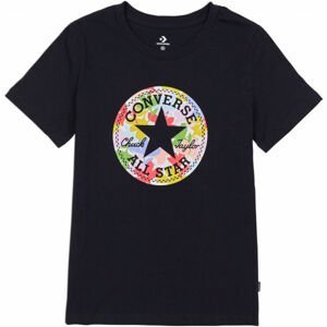 Converse FLOWER VIBES CHUCK PATCH CLASSIC TEE Dámské tričko, černá, velikost S